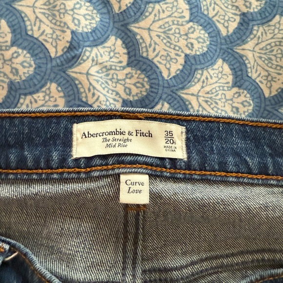Abercrombie & Fitch Blue Straight Mid Rise Jeans - Picture 2 of 4
